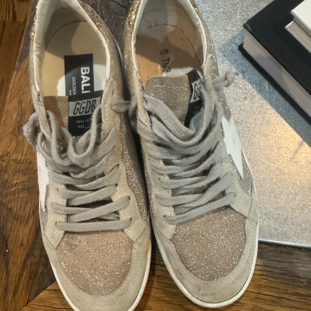 Golden Goose Women's Glitter Sneakers - Silver and White